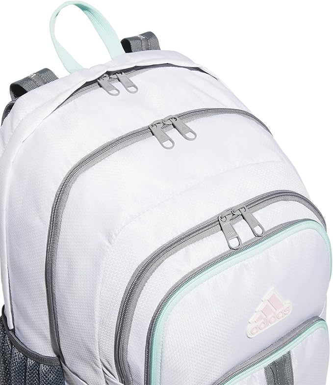 adidas Prime 6 Backpack, White/Orchid Fusion Purple/Semi Flash Aqua Blue, One Size