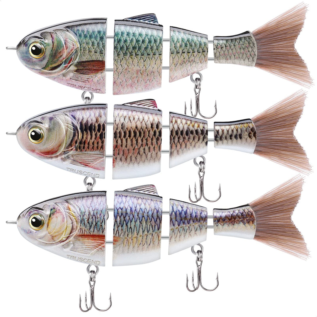 TRUSCEND Fishing Lures for Bass Trout Segmented Multi Jointed Swimbaits Slow Sinking Swimming Lures for Freshwater Saltwater Fishing Lures Kit