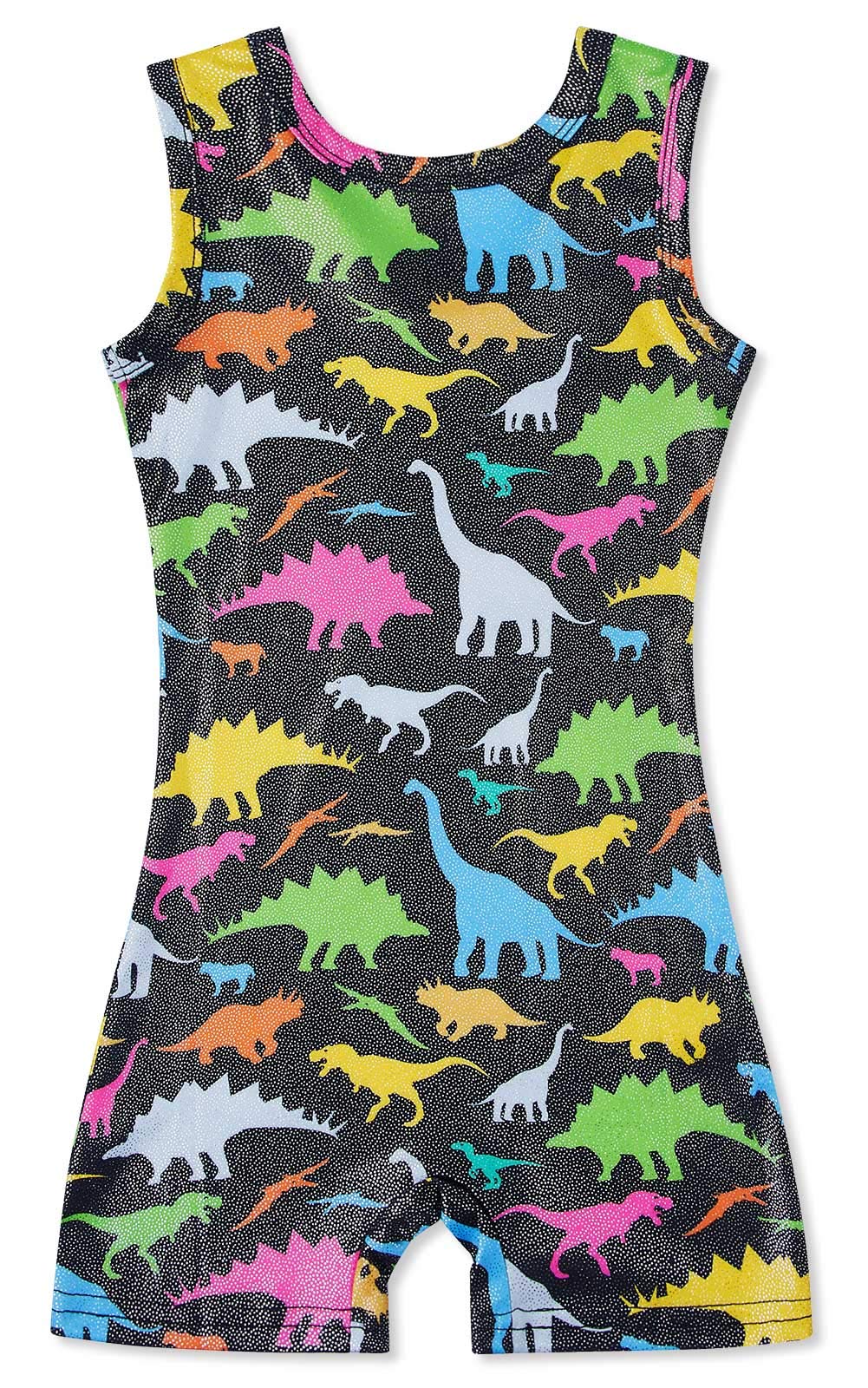 uideazone Girls Dinosaur Leotards for Gymnastics Stretchy Unitard Biketards Kids Ballet Dance One Piece Bodysuit Athletic Swimwear