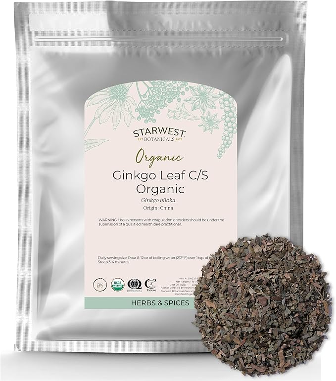 Starwest Botanicals Organic Ginkgo Leaf C/S, 1 Pound