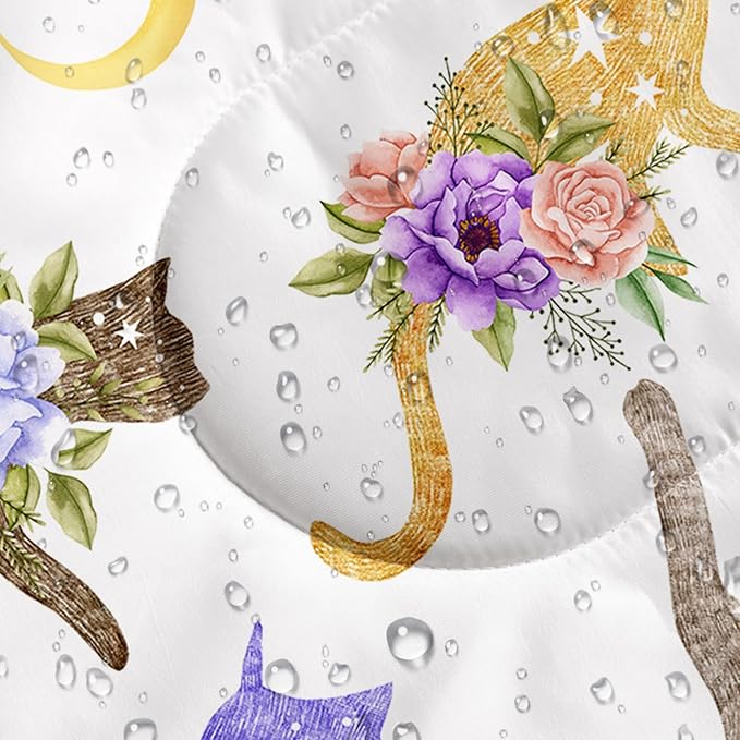 AILONEN Kids Floral Cat Camping Sleeping Bags,Lightweight & Waterproof,3 Season Warm & Cool Weather,Kawaii Kitten Sleeping Bags for Girls Adults,Travelling,Outdoors