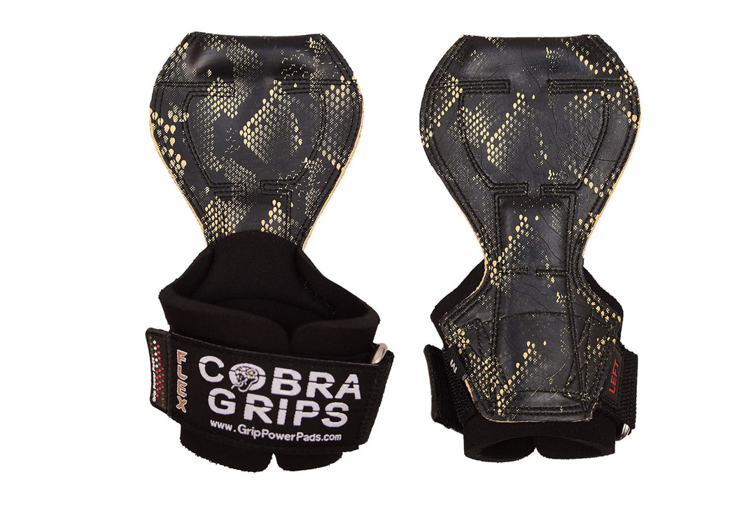 2018 Cobra Grips Flex Model Weight Lifting Gloves Heavy Duty Straps Alternative Power Lifting Hooks Best for Deadlifts with Padded Wrist Wrap Support Bodybuilding (Small, TM Snake)