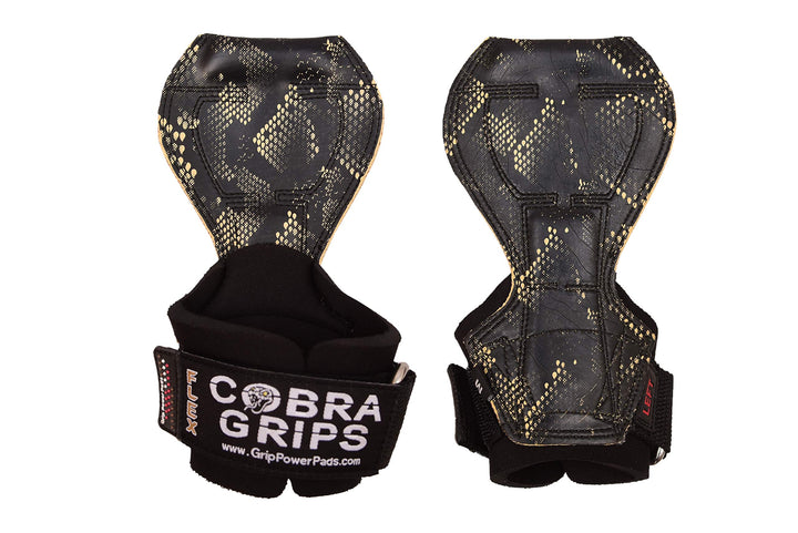 2018 Cobra Grips Flex Model Weight Lifting Gloves Heavy Duty Straps Alternative Power Lifting Hooks Best for Deadlifts with Padded Wrist Wrap Support Bodybuilding (Small, TM Snake)