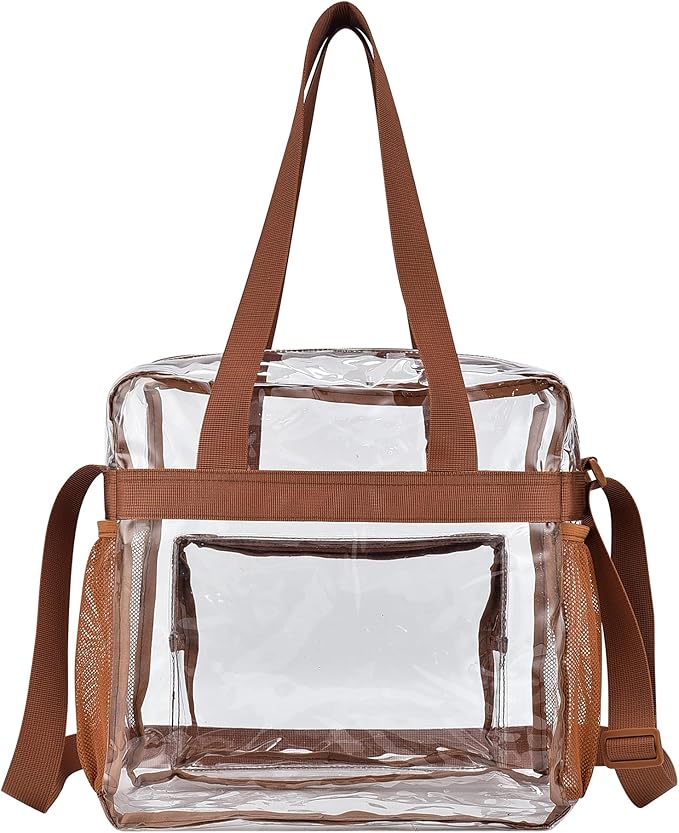 USPECLARE Clear Tote Stadium Approved, Security Travel & Gym Clear Bag for Work Sports Games Concerts