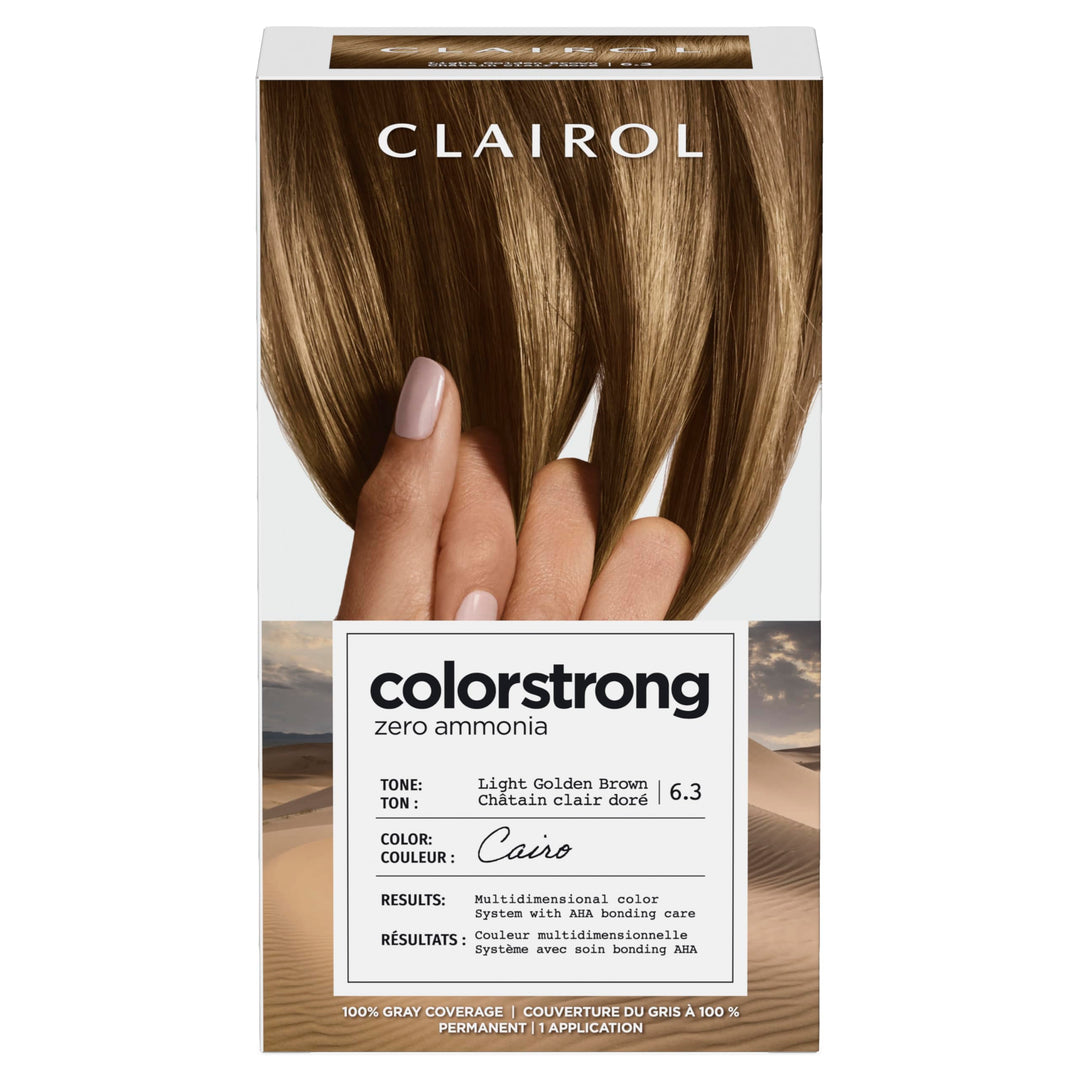 Clairol ColorStrong Permanent Zero Ammonia Hair Dye, 6.3 Light Golden Brown - Cairo Hair Color, Pack of 1
