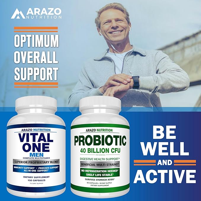 Arazo Nutrition Vital One Multivitamin for Men – Daily Wholefood Supplement - 150 Vegan