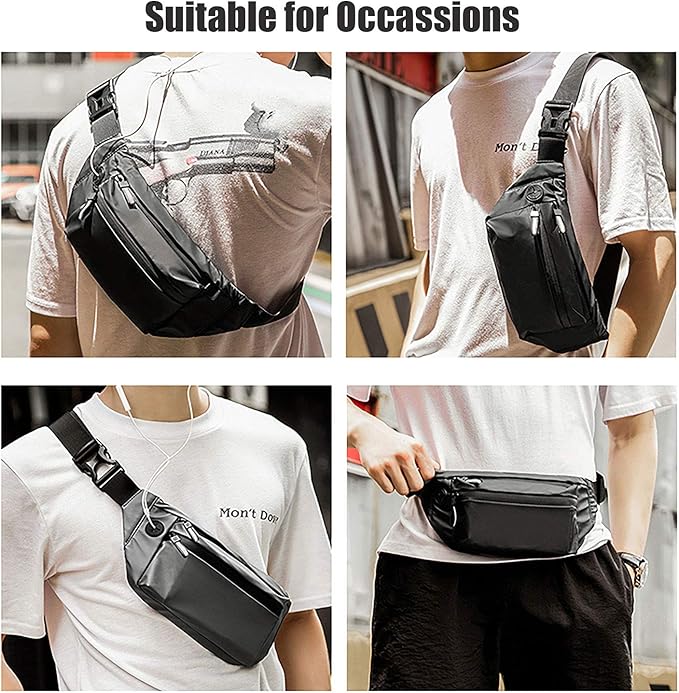 Fanny Pack Crossbody Bags for Women Girls Men Kids Shoulder, Running Belt Bag Leather Phone Pouch, Waterproof Chest Waist Bags for Travel Walking Hiking Cycling Workout Exercise Sports Pocket