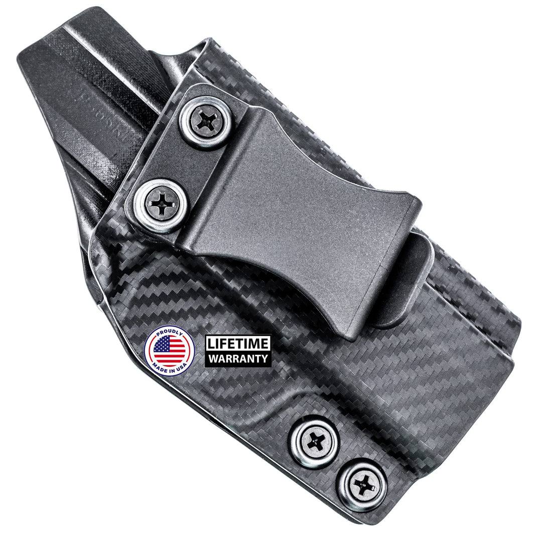 Concealment Express Concealed Carry IWB Kydex Holster Fits Glock 43/43X w/TLR-6, Right Hand (Carbon Fiber Black) - Rounded Gear