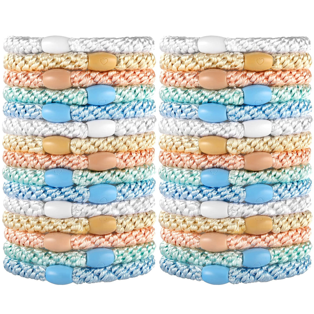 Hair Ties For Thick Hair, Funtopia 30 Pcs Ponytail Holders Elastics Hair Bands, No Damage No Crease Hair Elastics For Women Girl