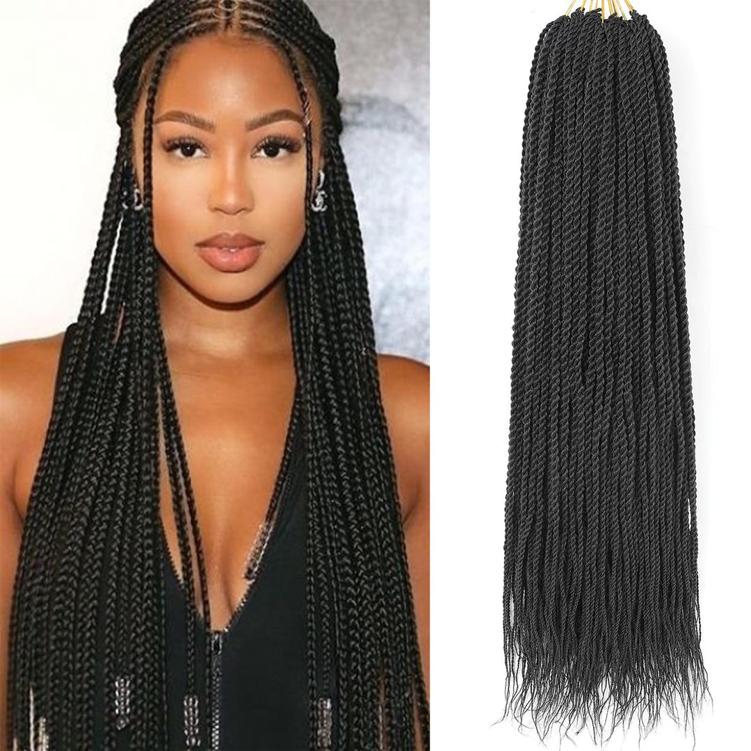 Zrq Senegalese Twist Crochet Hair For Black Women 24 Inch Long Pretwisted Crochet Hair 25 Strands Pre Looped Crochet Braids 8 Pa