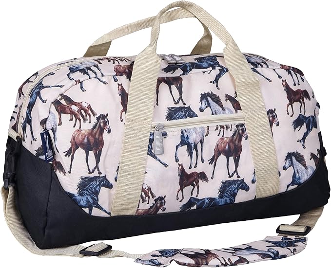 Wildkin Kids Overnighter Duffel Bag – Carry-On Size, Ideal for School & Sleepovers – Horse Dreams