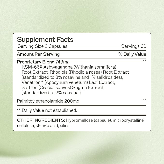 Dr Amy Myers ZenAdapt - Adaptogen Supplement Blend to Support Mind & Stress Relief - Pea (Palmitoylethanolamide) & Saffron to Help Modulate a Healthy Stress and Metabolic Response - 120 Capsules
