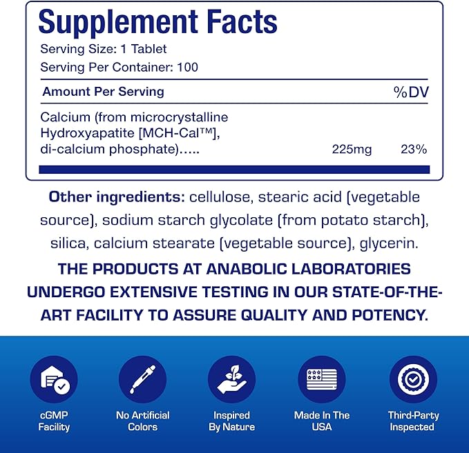 Remineralizing Calcium Hydroxyapatite Supplement - Clinical Formula Osteo Bone Health Supplement for Women & Men with Bioavailable Calcium Phosphate MHCC Complex for Density & Strength - 100 Servings