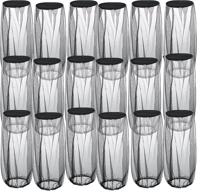 Sintege 18 Pcs Mosquito Head Net Black Mosquito Mesh Net Face Neck Fly Netting Hood Protecting Net Cover Wearable Mosquito Face Net for Bugs Insect Mosquito Net Hat for Outdoor Hiking Camping Walking