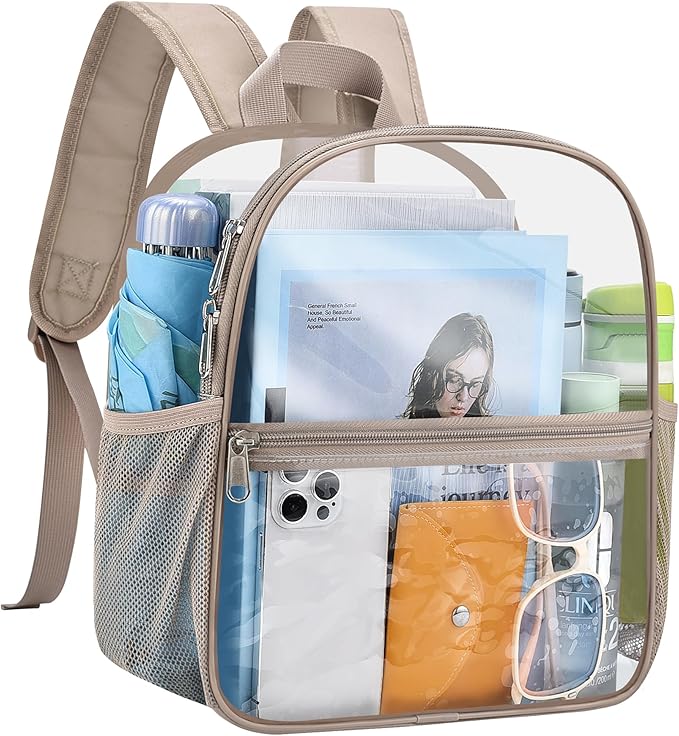 USPECLARE Clear Backpack for Stadium Approved 12×6×12, Water proof Clear Bag for Stadium Events and Concert Work Sport Event