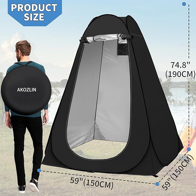 AKOZLIN Portable Pop Up Shower Tent Instant Privacy Dressing Changing Tent Outdoor Shower Room Camp Toilet Tent