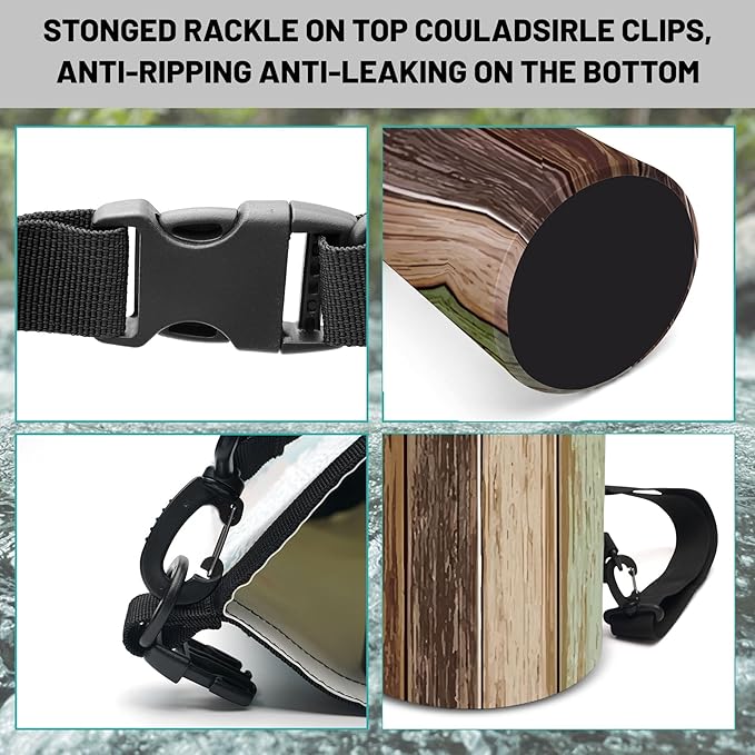 Waterproof Dry Bag,Roll Top Retro Rustic Barn Wood Small Waterproof Backpack 5L/10L/20L Floating and Lightweight Bags for Kayaking, Boating, Fishing, Swimming and Camping