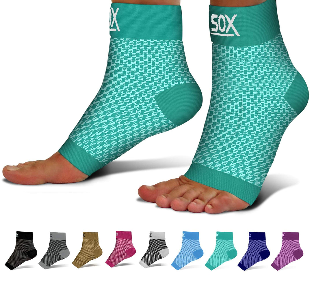 SB SOX Plantar Fasciitis Compression Socks for Women & Men - Best Arch Support for All Day Wear - Relief for Heel Pain and Night Splint Comfort (Green, Small)