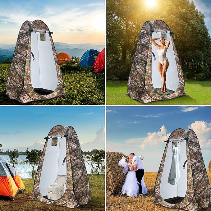 Anngrowy Pop Up Privacy Shower Tent - Portable Outdoor Camping Bathroom Toilet Changing Dressing Room - UPF40+ Waterproof