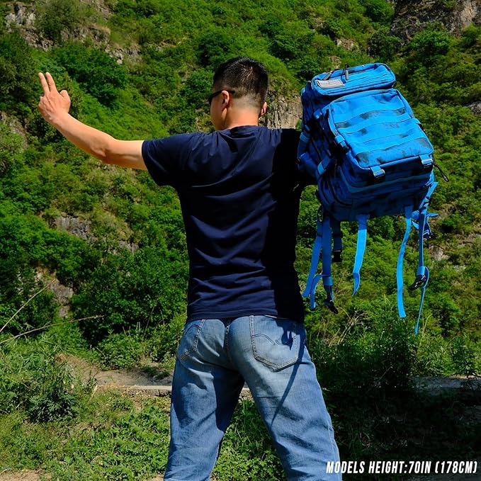Military Tactical Backpack 45L Large Tactical Backpack for Men, Hiking Rucksack With Bottle Holder
