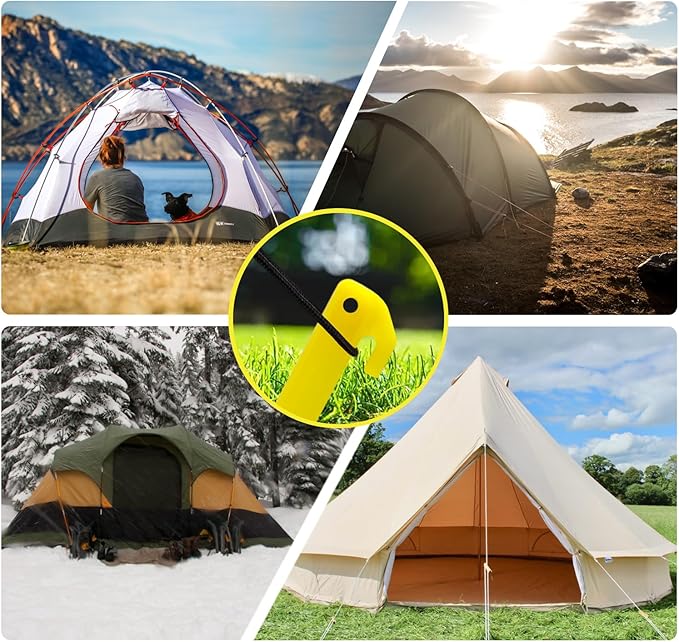 24pcs Plastic Tent Pegs Durable Spike Hook Awning Camping Caravan Pegs Accessory