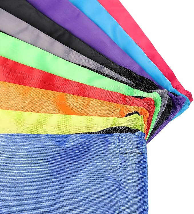 GoodtoU Drawstring Backpack Cinch Bag Drawstring Bags Bulk Draw String Sport Nylon Bag 10 Color (10 Color, 20PCS)