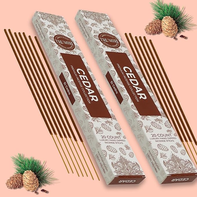 Cedar Incense Sticks - Total 40 Insence-Sticks - Dual Pack of 20 Insense - Inciensos - Inscents - Natural Non Toxic Ingredients - Incents - Incence - Inscense - Insents