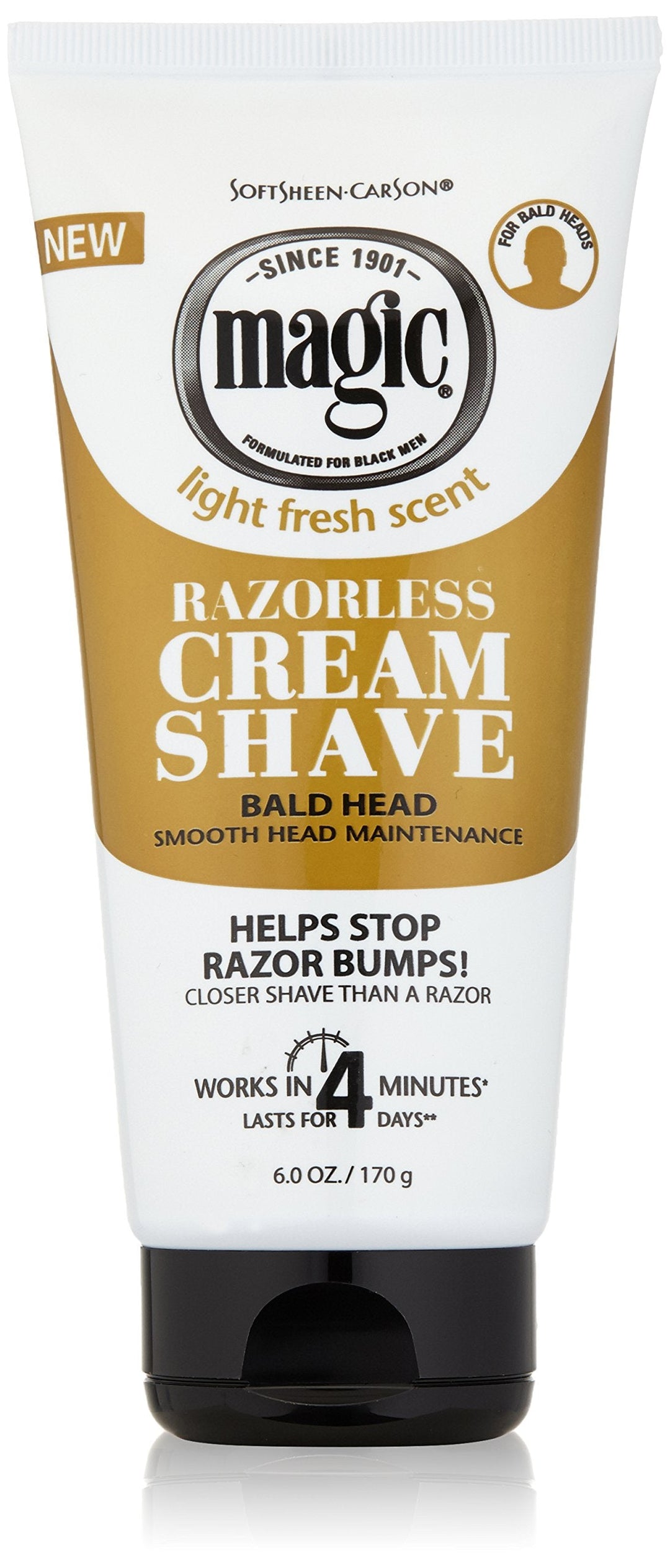 Razorless Shaving Cream For Men By Softsheen-Carson Magic, Hair Removal Cream, For Bald Head Maintenance, No Razor Needed, Depil