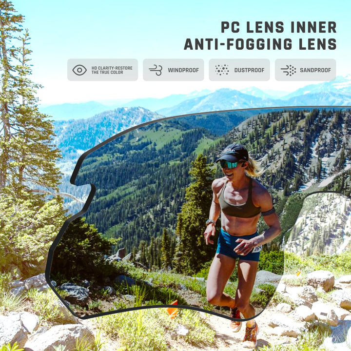 Sunglasses for Men Women Bike Cycling Fishing Running Driving Mountaineering Sports Sunglasses UV Protecting Non-Polarized Z87 TR02EV (White Grey&Orange REVO)