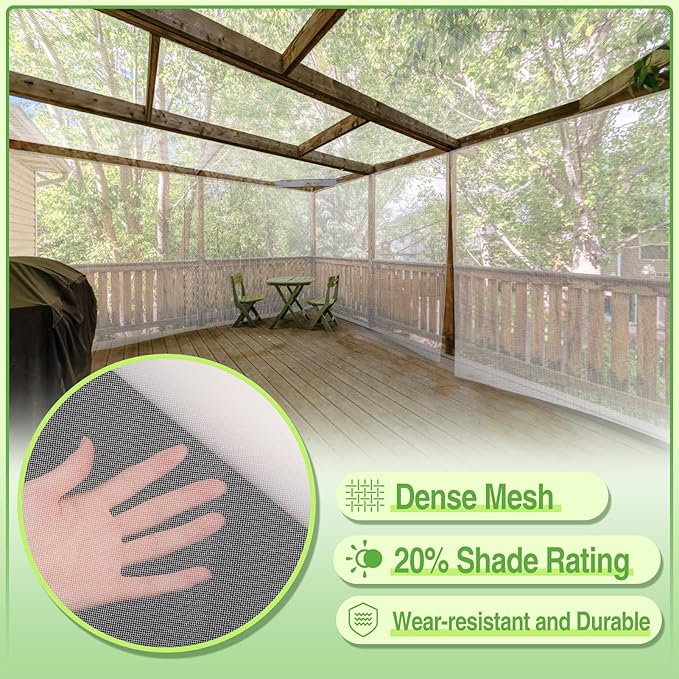 Stronger Garden Mesh Netting - 10 x 33 ft PPT Nano Bird Net Barrier, Mosquito Netting Screen for Outdoor Plants Vegetables Patios Balconies Terraces, Shading Rate 20% (White)