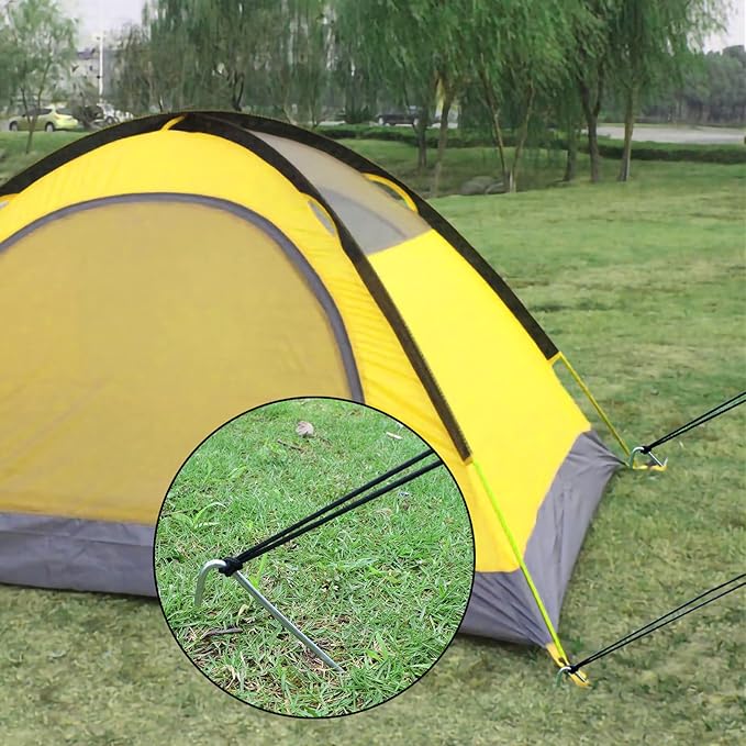 9 Inch Galvanized Tent Stakes Metal Tent Pegs 12 Pack Heavy Duty Yard Inflatable Stakes Garden Edging Fence Hooks Camping Pegs for Gardening & Canopies, Outdoor Christmas Decorations