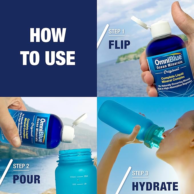 Ocean Minerals Original 8oz 2-Pack | Liquid Magnesium & 70+ Trace Minerals | Natural Remineralization for Muscle Wellness, Deep Sleep, Smooth Digestion, Heart Function | Amazon Exclusive Pack