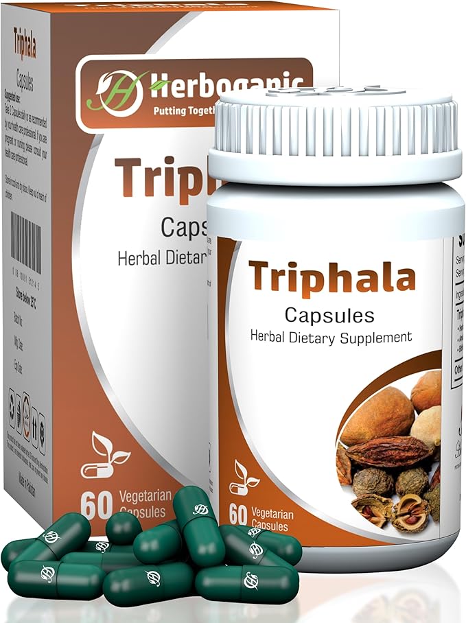 Triphala Capsules 500mg 60 Capsules -Herbal Supplement with Amla, Bibhitaki, Haritaki for Immune System & Digestive Health Support | Vegan Capsules for Men and Women…