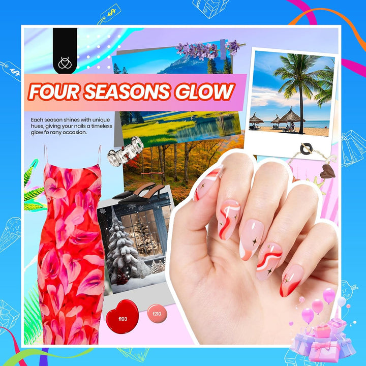 Beetles 23-Pc Glitter Gel Nail Polish Set | Brown, Pink, Blue, Green | UV Soak Off