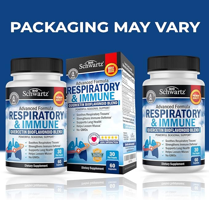 BioSchwartz Respiratory & Immune Lung Support Supplement with Quercetin (1 Month Supply) Plus 7 in 1 Immune Support Supplement with Antioxidants (2 Month Supply)