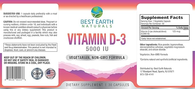 Best Earth Naturals Vitamin D-3 5000 IU