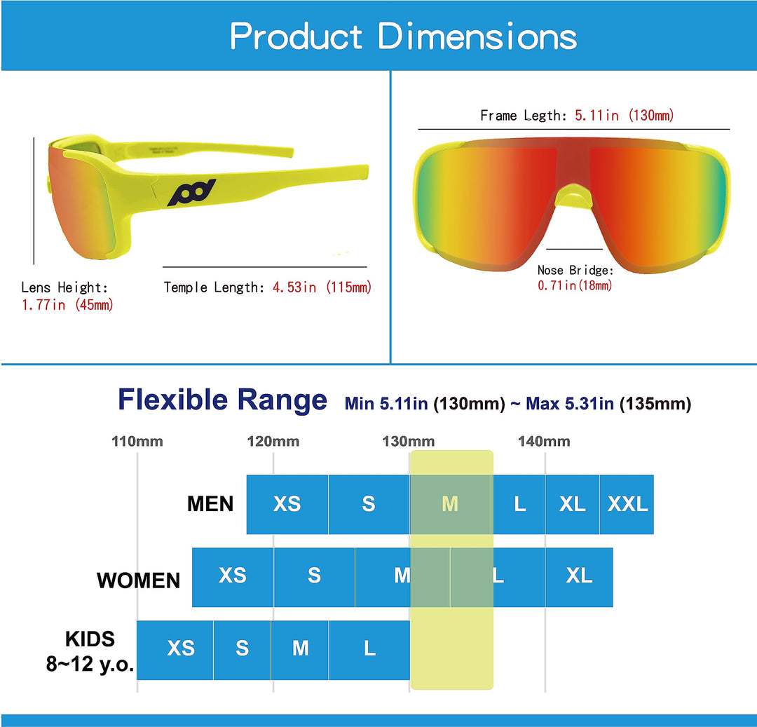 XII WY Polarized Youth Kids Sports Sunglasses Cycling Running Golf for Boys Girls Brown lens
