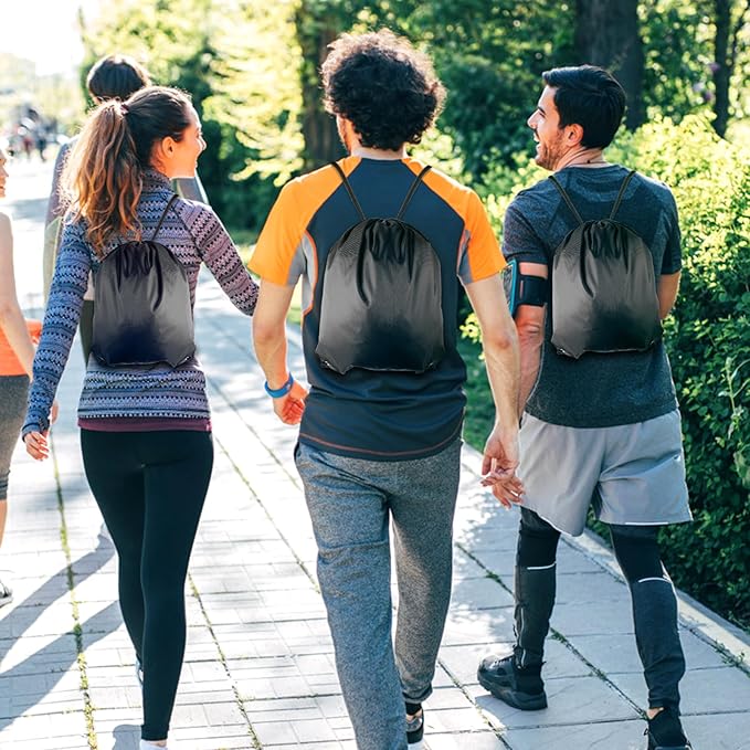 GoodtoU Drawstring Backpacks, Drawstring Bags Nylon Backpack Draw String Back Bag Bulk Cinch Sack Drawstring Gym Bag Drawstring Backpack for Sport, Traveling, Team (20 Colors, 100Pcs)