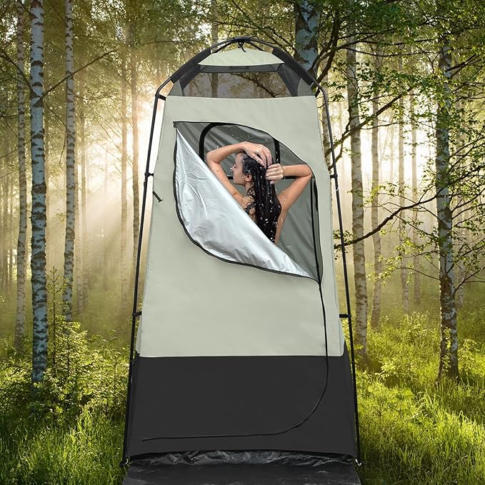 G4Free Camping Shower Tent Privacy Tent Dressing Changing Room Portable Toilet Rain Shelter for Beach with Carry Bag