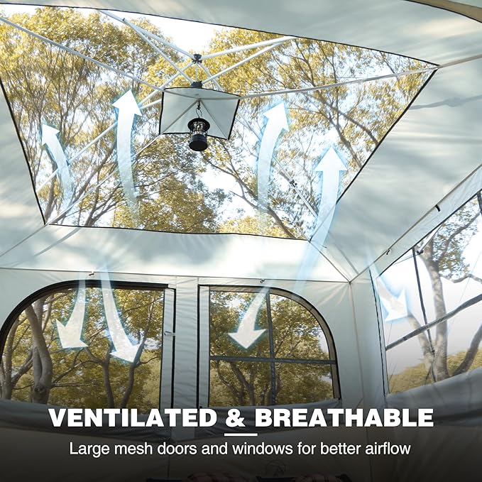 REDCAMP Canopy Camping Tent for Pop Up Canopy Tent, Inner Tent Converts Straight Leg 10'x10' or 10'x20' Canopy into Camping Tent, Fits 4-6 Person(Frame/Shelter NOT Included)