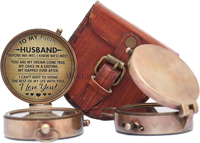 Engraved Compass, Gift for Husband,Anniversary,Wedding Gift for Him, Long Distance Boyfriend Gift, Fiance Gift I Miss You Long Distance Relationship Gift Boyfriend Gift