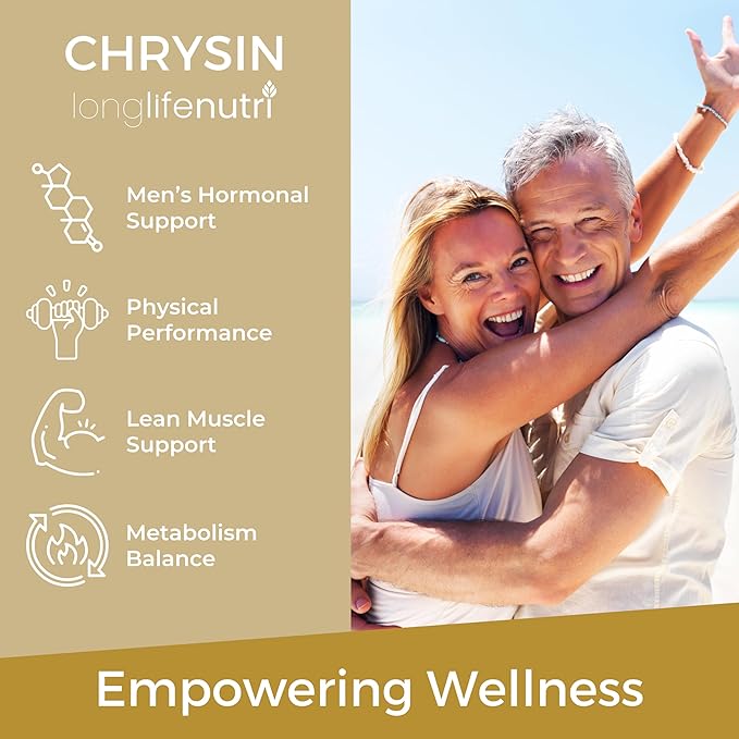 Chrysin 500mg – 180 Vegetarian Capsules, from Passion Flower, 5, 7-Dihydroxyflavone, Natural Antioxidant for Overall Wellness, 6-Month Supply, GMP Certified, Made in USA