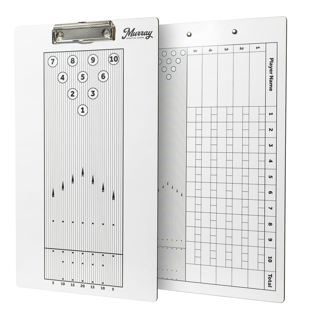 Murray Sporting Goods Dry Erase Coaches Clipboard | Double-Sided Dry Erase White Board (Bowling)