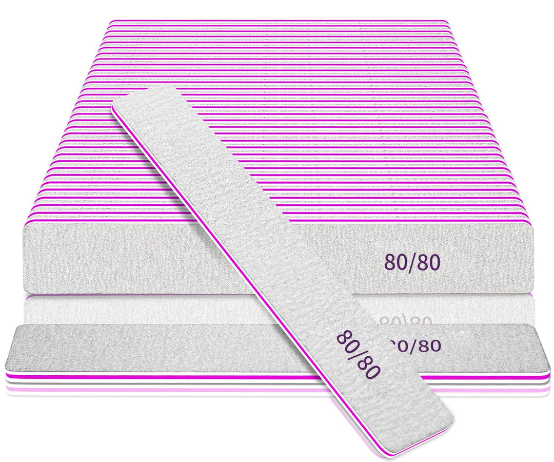 Meteorock Jumbo Nails Files, 12Pcs 80 Grit Coarse Nail File Set, Purple, Acrylic, Nail-Files-And-Buffers, Reusable, Square Shape