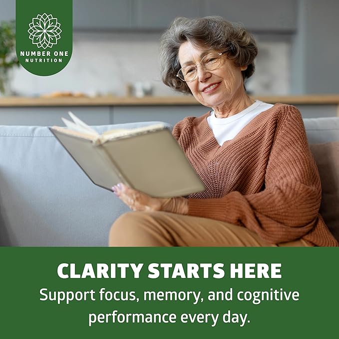 Number One Nutrition Premium Phosphatidylserine 400mg, Derived from Sunflower Lecithin to Help Support Memory, Focus & Cognition Naturally, Soy Free, 120 Veg Caps