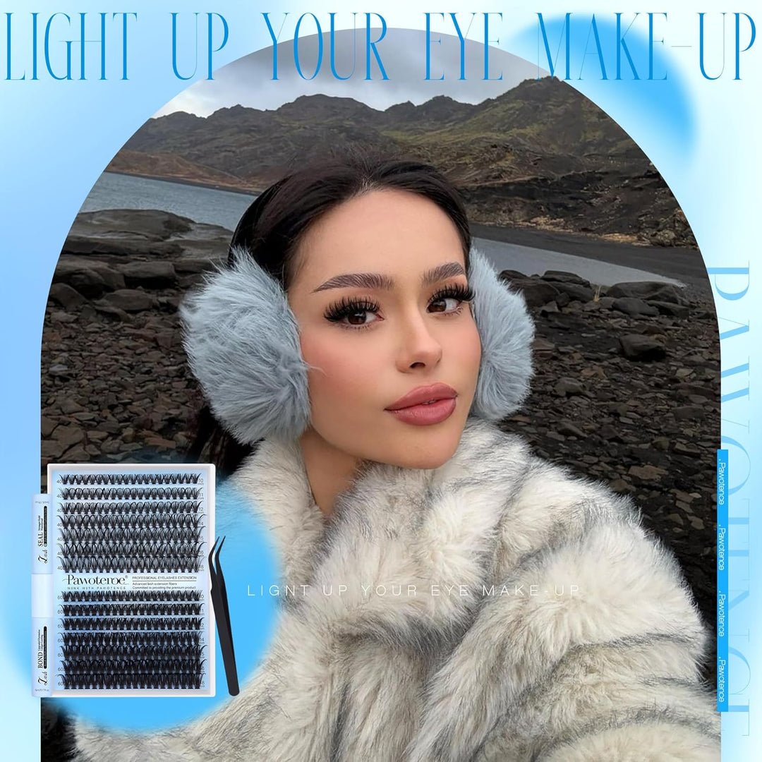 DIY Lash Extension Kit | 50D Individual Lash Clusters 9-16mm | Bond & Seal Included
