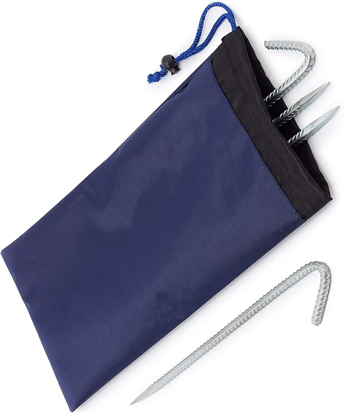 Bag Camping Tent Stakes Heavy Duty Dark Blue Nylon Sack Waterproof Pocket Ditty Camp Accesorries Storage Peg Bag