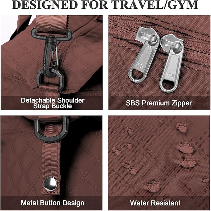 Travel Duffel Bag,Sports Tote Gym Bag,Shoulder Weekender Overnight Bag for Women