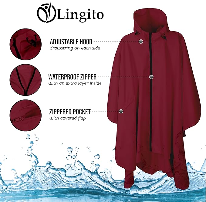 Heavy Duty Rain Poncho for Backpacking, Waterproof Lightweight for Adults, Military, Emergency, Camping, Men, Women