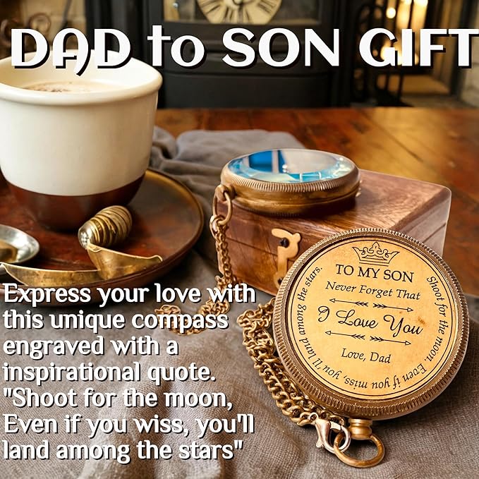 Inspiration Gift for Men Women Engraved Compass - Go Confidently - Thoreau Quote, You're Awesome Employee, Coworker Meaningful Gift for him her